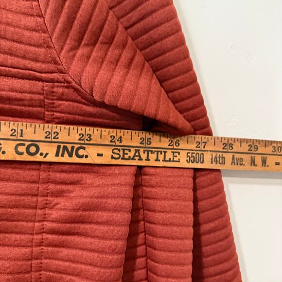 L.L. Bean Men's Airlight Knit Pullover Snap Sweatshirt Stripe Burnt Red XL - Picture 6 of 6